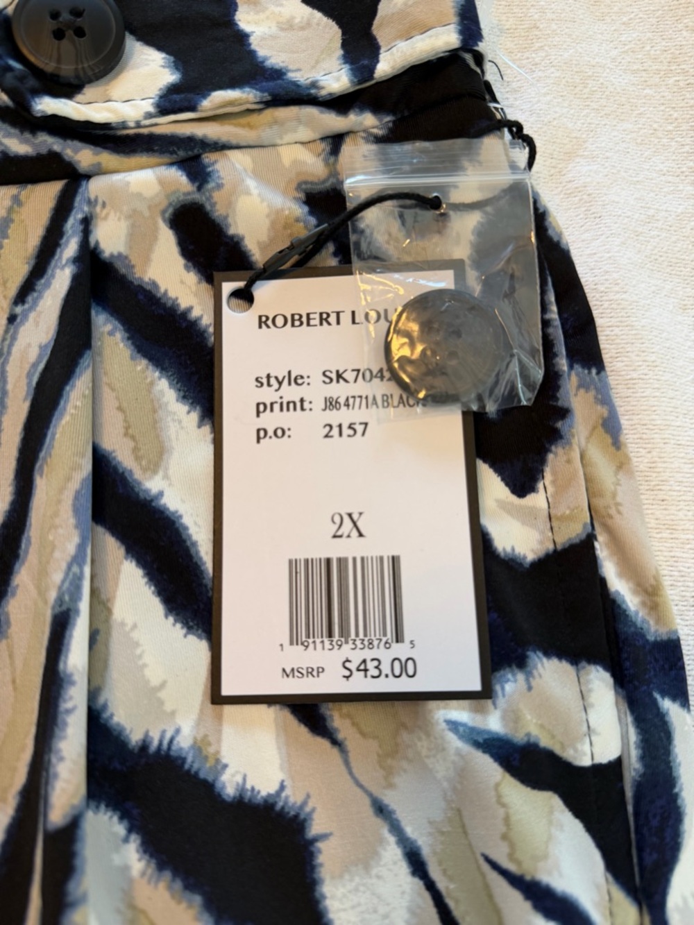 Robert Louis Zebra-Print Wide Leg Pants in Black White and Beige - Picture 5 of 9